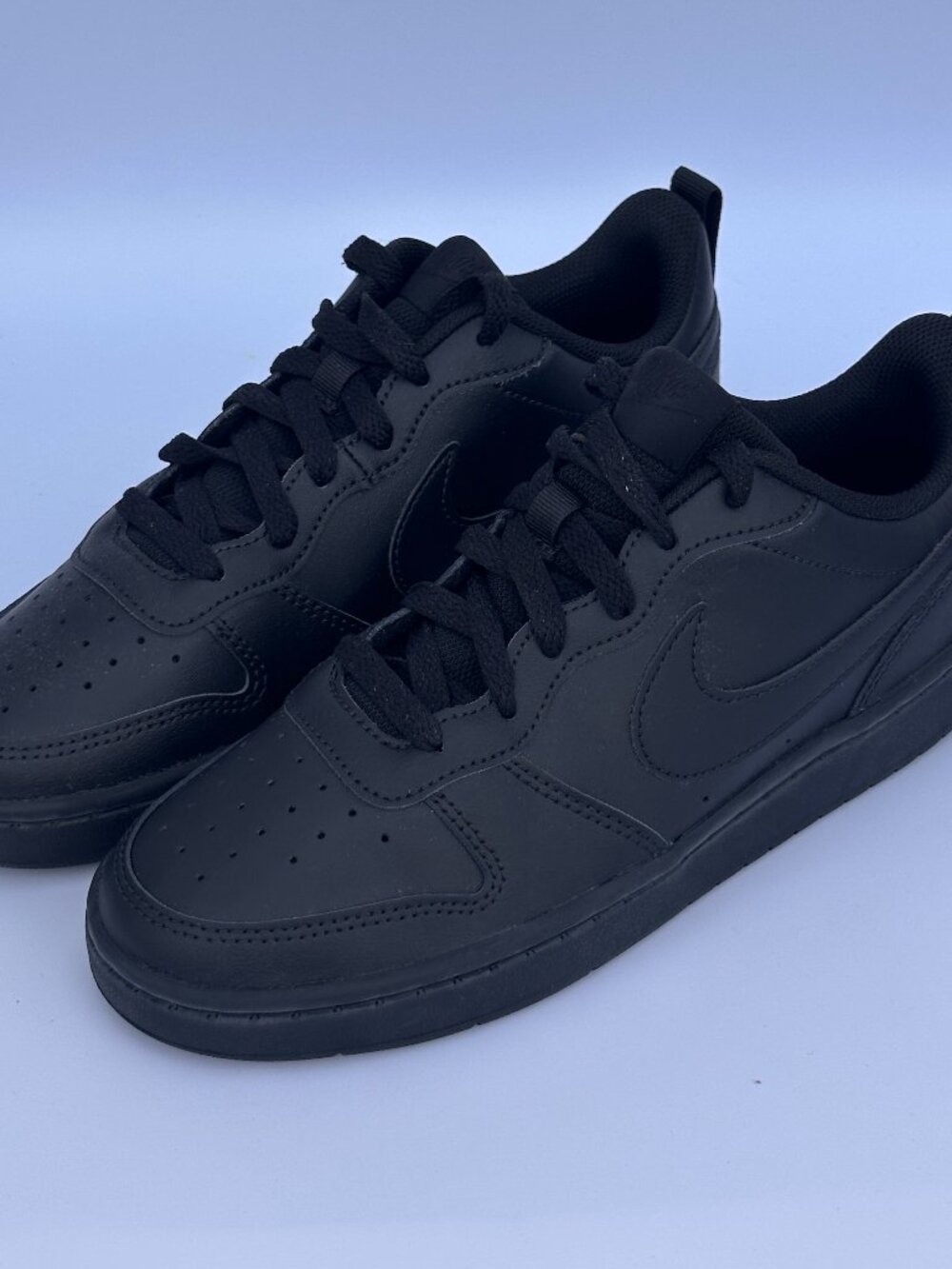 Nike Court Borough Low 2 GS Black Unisex US 4Y, 7Y Youth Shoes BQ5448-001 Lace-U
